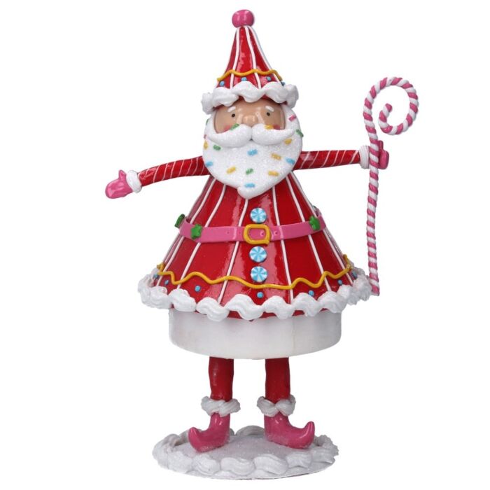 Gisela Graham Wobbling Candy Santa Decoration